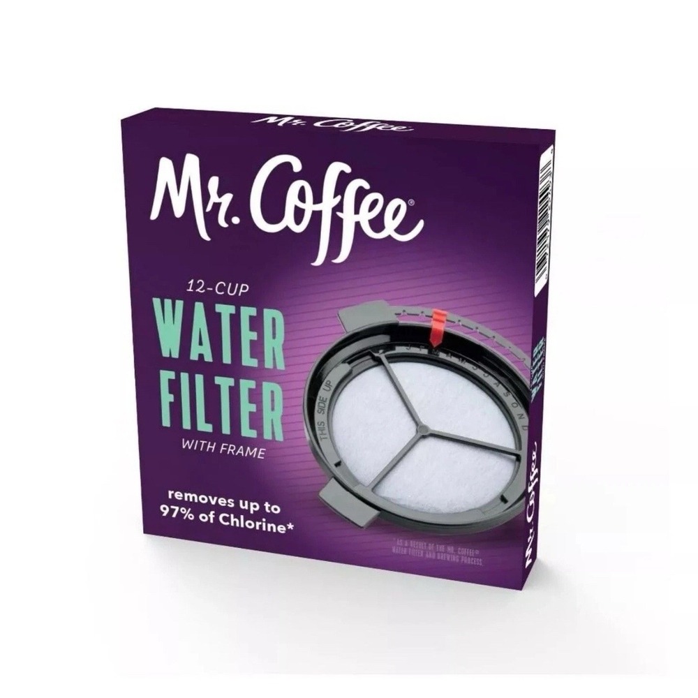 NEW Mr Coffee 12 Cup Water Filter with Frame Replacement Reminder Tab WF5RB-NP